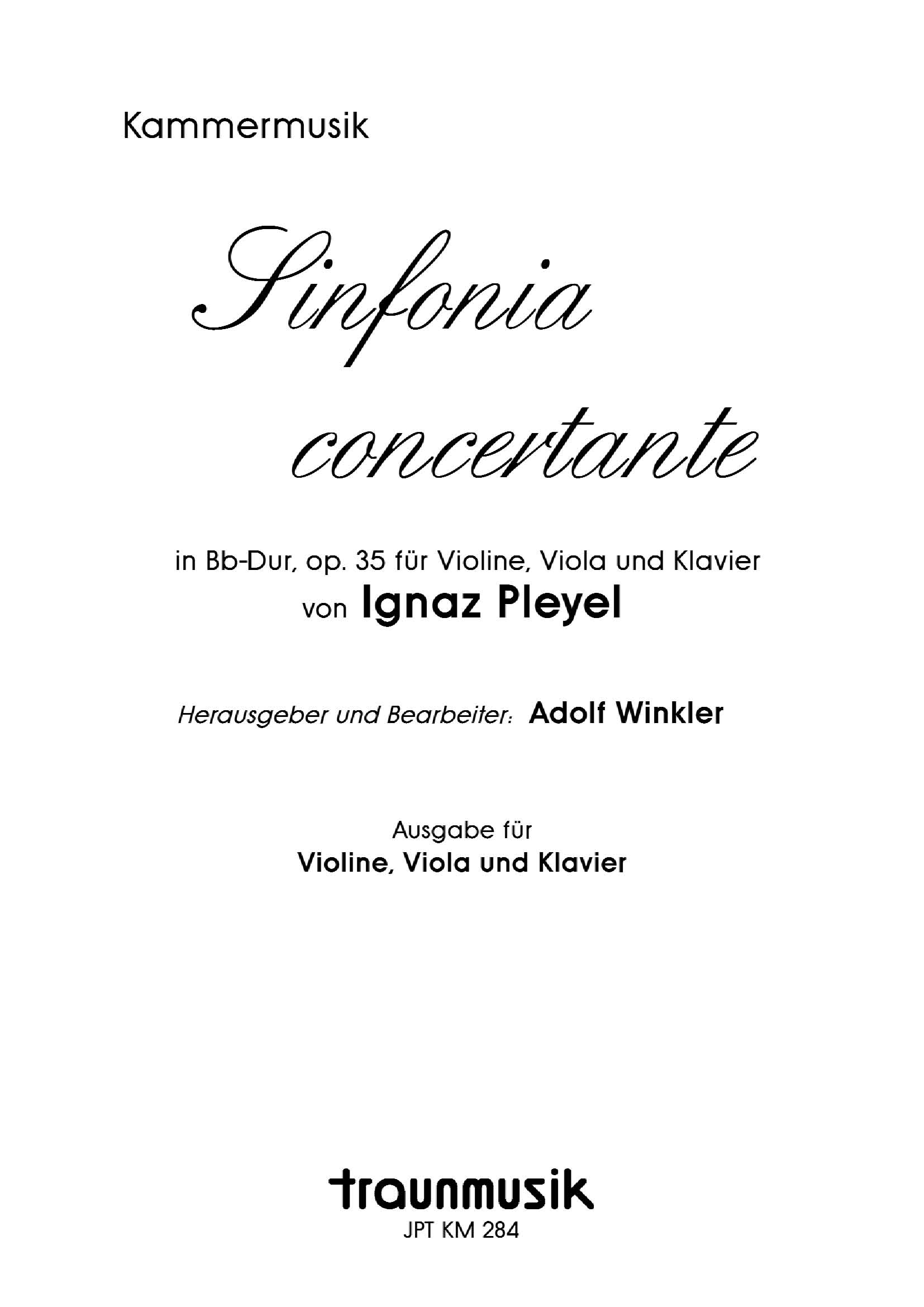 Sinfonia concertante in Bb-Dur / IJ. Pleyel