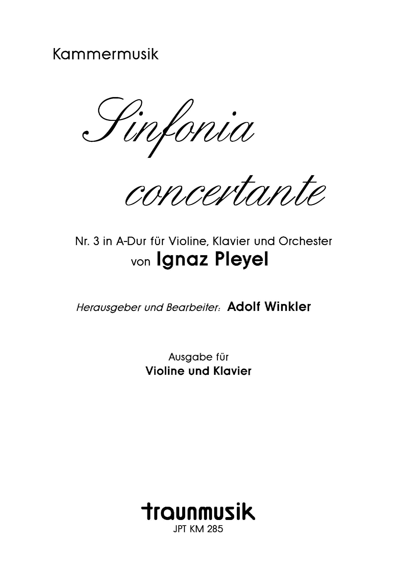 Sinfonia concertante Nr. 3/IJ. Pleyel