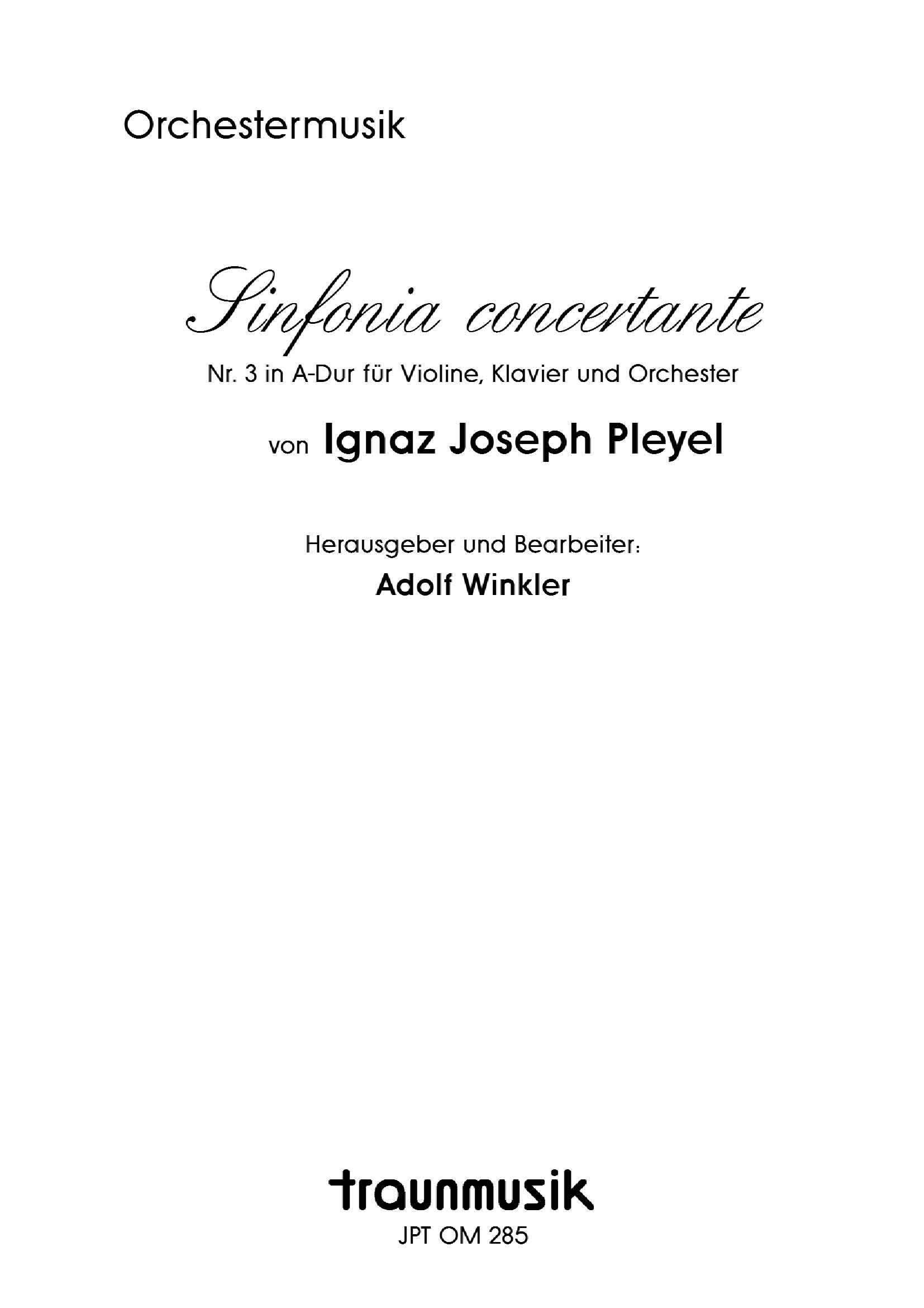 Sinfonia concertante Nr. 3 / IJ. Pleyel