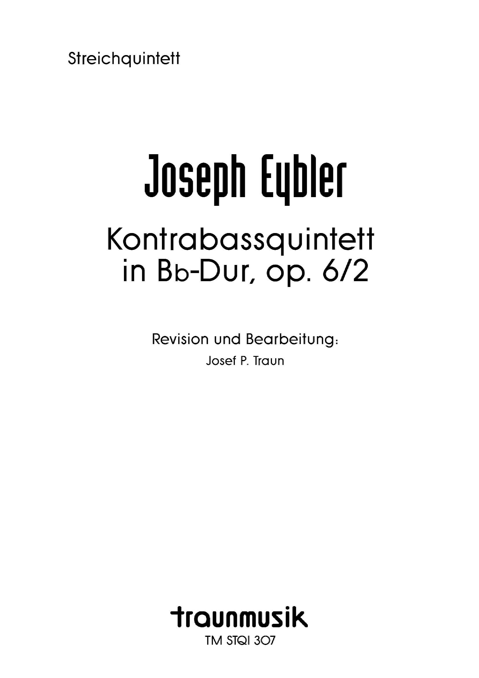Kontrabassquintett / J. Eybler