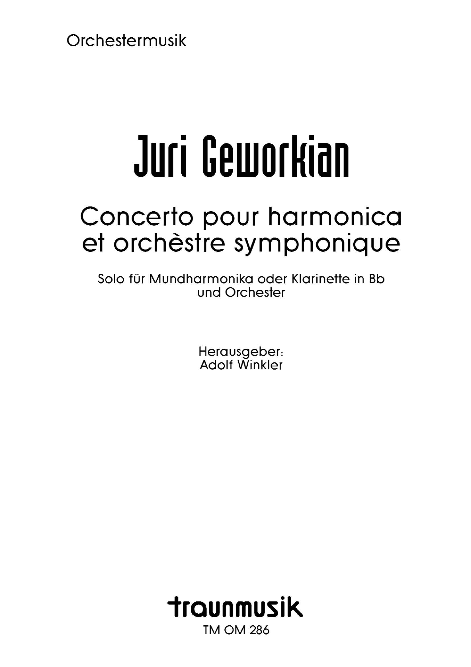 Konzert für Mundharmonika und Orchester / J. Geworkian